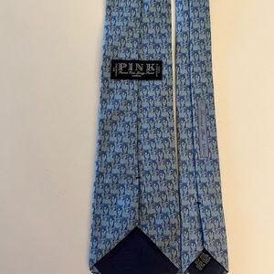 Thomas pink London blue dog pattern necktie 100% silk